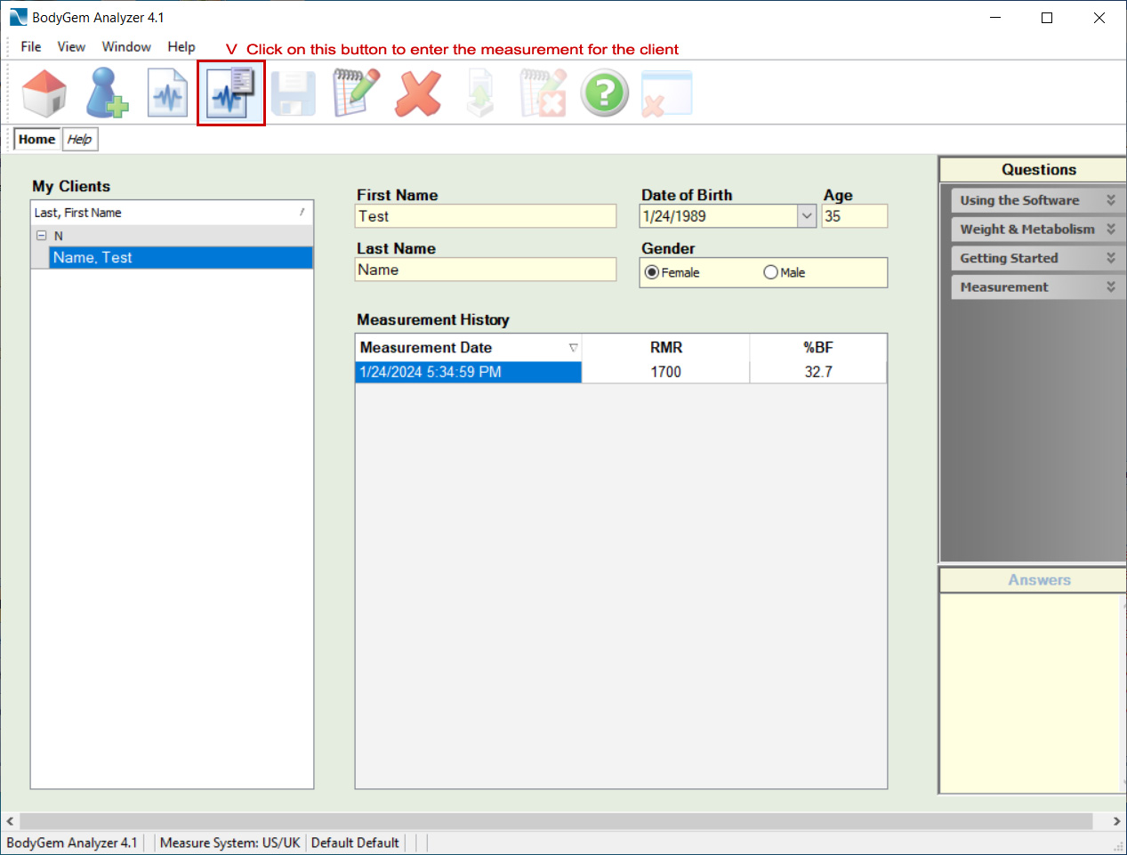 BodyGem MedGem Indirect Calorimetry Device Support Metabolic Rate