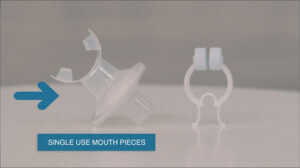 To begin this measurement, process place the nose clip on the patient's nose to close the nostrils